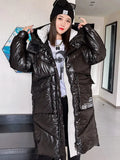 Winter Down Coat Women 2024 Long Parka Warm Winter Snow Jacket Casual Thick Hooded Black Puffer Jacket Bright