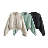 Fongt Women's Autumn New Short-Form Bomber Fashion Jacket