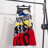 2019 New-Coming Summer Printing Cartoon Letter Pattern High Street Europen Style Women Skirts Party Holiday High