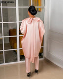 Two 2 Piece Set Women Sexy Bowtie Design Clothing African Dresses for Women Tracksuit Party Tops Pants Suits Fall Summer