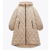 Women's 2022 Fashion Casual Warm Loose Parka Retro Long Sleeve Pocket Women's Coat Long Hooded Chic Cotton
