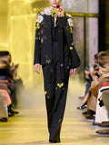 QUALITY 2023 Newest Designer Runway Suit Set Women's Single Button Floral Printed Blazer Flare Pants Suit