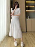 Fongt Luxury Small Fragrant Style Knitted Dress Dress Women's New Hollow Half-Dress Two Sets