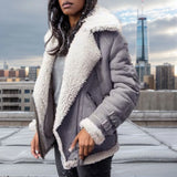 Fongt Locomotive Lint Lamb Wool Coat Women's Collar Fur Coat Autumn And Winter Women's Coat