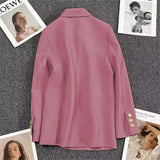 Fongt Spring And Autumn New Pink Suit Jacket Female A Button Casual Temperament Small Spring Suit Tide-Outfit