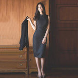 Fongt Stripe Sleeveless Bottom Dress 2025 New Fashion Temperament Vertical Stripe Dress