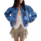 Autumn / Winter 2024 Maple Leaf Pattern Embroidered Quilted Quilted Casual Cotton Jacket Coat-Outfit