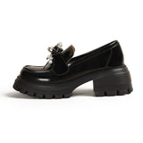 Fongt Loafers Women Spring And Autumn Skirt A Foot Pedal British Style Small Leather Shoes Bow Casual Single