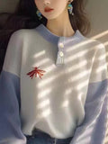 Fongt Bubble Sleeve Sweater Women's 2025 New Gentle Lazy Sensing Embroidered Knitted Dresses