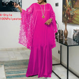 Summer Dress 2022 VONDA Vintage Lace Patchwork Party Long Maxi Dress Beach Sundress Ruffled Vestido Kaftan Robe