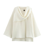 Fongt Autumn Women's Asymmetric Scarf Short Knitted Coat W063 2819