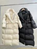 Winter Korean Style Women's Duck Down Coat Oversized Puffer Jacket Female Thick Long Parkas Female Windproof Warm