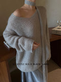 Fongt Xixi 13 Lines 2025 Autumn Black Standard Ins Temperament Elegant Mare Knit Sweater Sweater 25299