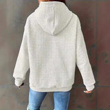 Fongt Wish Autumn And Winter Explosion Of Solid Color Hooded Drawstring Fashion Long-Sleeved Lady's Loose Dress