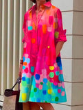 Fongt New Fashion Print Shirt Collar Long Women's Clothing