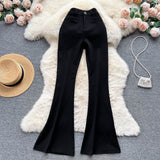 Fongt Autumn And Winter New Retro Suit Trousers Women's Leisure High Waist Hanging Feeling Thin Legs On The Bottom Of Long Pants