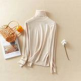 New-Coming Autumn Winter Tops Solid Turn-Down Collar Pullovers Female Thick Turtleneck Knitted High Street Women
