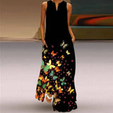 Boho Sleeveless V-Neck Long