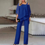 Fongt Sleeve Top Trousers Women Casual Irregular Party Set Elegant Two Sets 2025 Spring And
