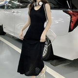 Fongt Knitted Sling Vest Dress Women's Summer 2025 New Feeling Inside The Seaside Dress Small