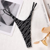 Fongt Cotton Double Fine With Sexy Thong Lady English Letter Logo Thong Love T Trousers Women Cotton Crotch