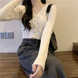 Version Of The Small Man V-Necked Jab Sweater Spring New Autumn Short Knitted Cardigan Slimming