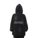 Fongt Mud Dyed Old Hooded Hoodie Sticker Oversize Couple With Open Shirt Zipper Handsome Coat