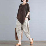 Summer Women's T-shirt Cotton Short Sleeve Loose Tshirt Korean Version New Lazy Style Mschf Female Mid-length Upper