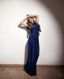 Fongt Spring And Summer Skin Retro Shawl Folding Feeling Straight Dress LX0139