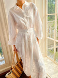 Fongt Design Holiday Dress Women's Spring 2025 New Women's Long-Sleeved Shirt