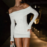 Fongt 2025 Autumn New Women's Hottie Style Temperament Sexy Shoulder Bag Hip Dress Dress Woman