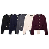 Fongt Homemade New Women's Ocean Gold Buckle Knitted Coat 6427/144