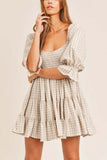 Gingham Babydoll Dress 703-0-Outfit