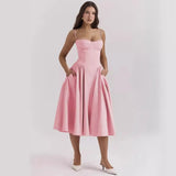Fongt Dress New French Retro Dress Court Style Dopamine Wearing Sling Dress Woman