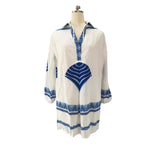 Fongt And Summer 2025 New Leisure Long Shirt INS Loose Vacation V-Neck Dress Woman