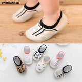 Spring Leopard Soft Bottom Non-Slip Floor Socks Solid Color Toddler Girl Boy Shoes With Transparent Rubber Soles Kid