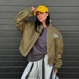 Fongt Street Babes Folding Baseball Suit Bomber Jacket Spring And Autumn Women Embroidered Retro Coat