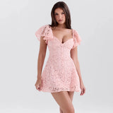 Fongt Summer Romantic Sweet Girl Spirit Girl Wind Fresh V-Neck Dress Dress Elegant Woman