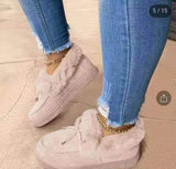 New Winter Ankle Boots Cow Suede Leather Snow Boots Plush Natural Fur Warm Slip-on Ladies Shoes Flats Plus Size