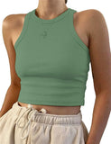 Fongt Women's Wish New Summer Pure Color Sleeveless Slim Short Small Vest