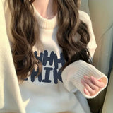 Fongt Waxy Sweater Female Apricot Autumn Winter New Gentle Wind Advanced Sense Set Warm Long Sleeve Sweater Jacket Tide-Outfit