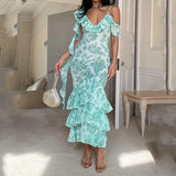 Fongt 2023 New Summer Elegant Sleeveless V-Neck Dress Slim Dress-Outfit