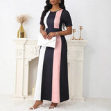 Fongt Women's Clothing New Temperament Fashion Fashion Dress Short Sleeve Long Skirt
