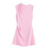 Fongt Homemade New Women's Classic Chopless Sleeveless Round-Neck Mini Dress 3128324