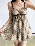 Fongt Print Bow Tie Sling Sling Sexy Babes Lace Spliced Backclothing
