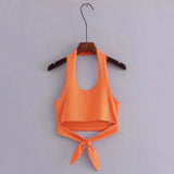 Women Crop Top Solid bandage Embroidery Tops Cropped Ladies Spaghetti Strap Elastic Shirt New Summer Vest