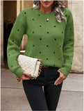 Fongt Point T-Shirt With Long-Sleeved Knitted Jersey Temperament Elegant Loose Sweater