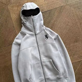 Fongt Hoodie Double-Headed Zippered Niche Design New Eyes Can See Simple Embroidery Coat Guard