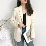 Fongt Suit Jacket Woman's New 2025 Korean Version Of Spring And Autumn Leisure Loose Net Red Autumn Suit Top British Style Woman