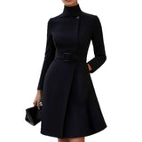 Fongt Elegant Autumn And Winter Long Sleeve Elegant Casual Dress Burst